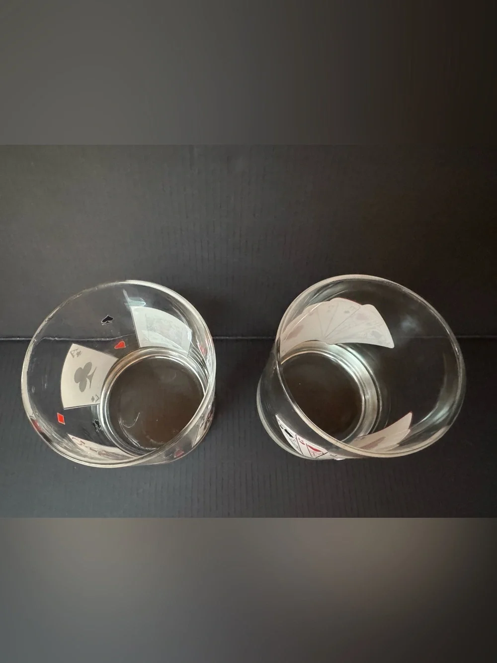 Vintage Poker ♥️ ♦️ ♣️ ♠️ Playing Card Whiskey Rocks Glasses - Set of 2